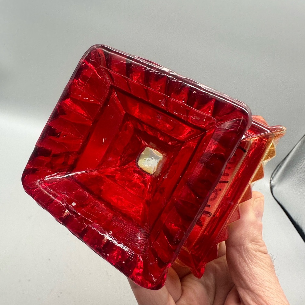 Jeanette Amberina Glass Compote - Picture 4 of 11